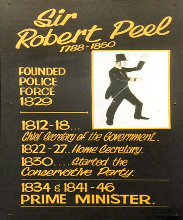 Sir Robert Peel sign 1996