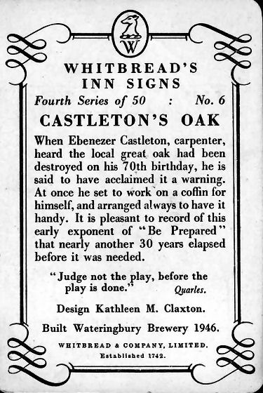Castleton's Oak card 1955