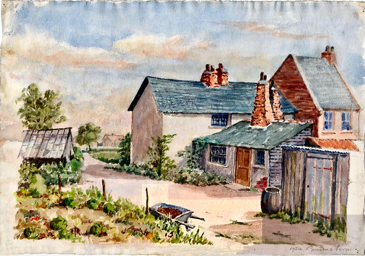 Red Moon watercolour 1954