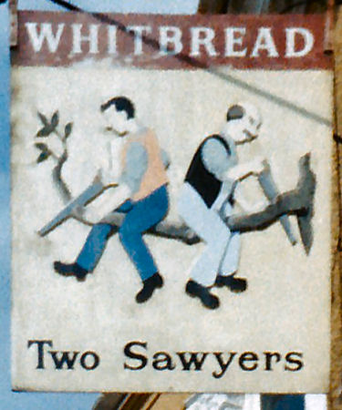 Two Sawyers sign 1986