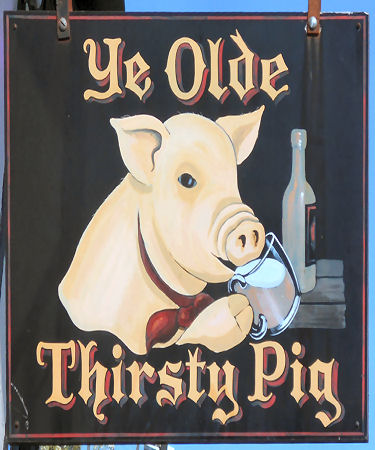 Ye Olde Thirsty Pig sign 2014