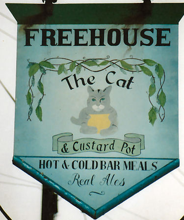 Cat and Custard Pot sign