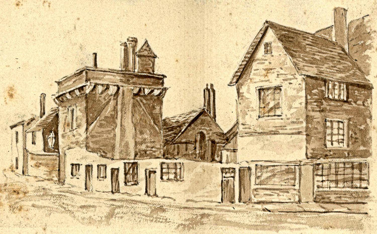 St Nicholas Tower and Alms Houses 1836