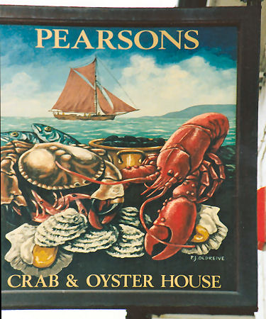 sign 1994 whitstable pearsons hotel crab 1990 above august left right