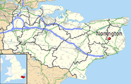 Nonington map