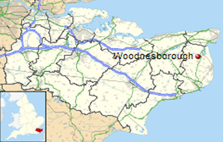Woodnesborough map