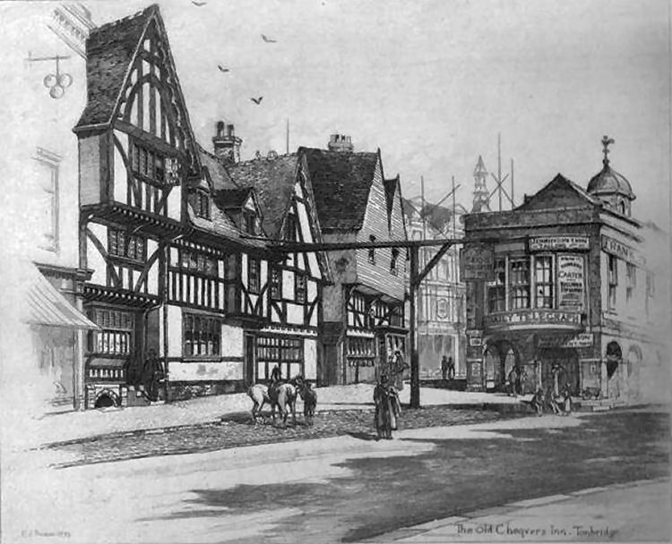 Ye Olde Chequers Inn painting 1899