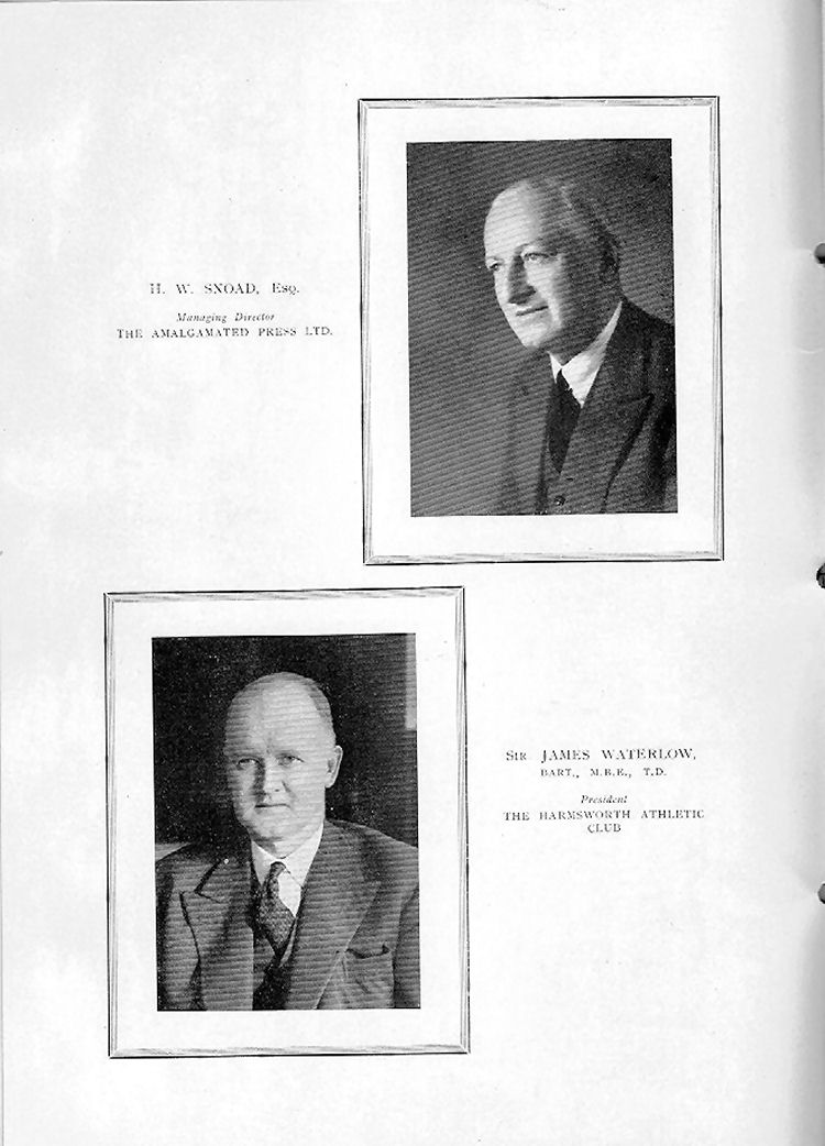 Harmsworth Athletics Golden Jubilee Programme 1952 Page 2