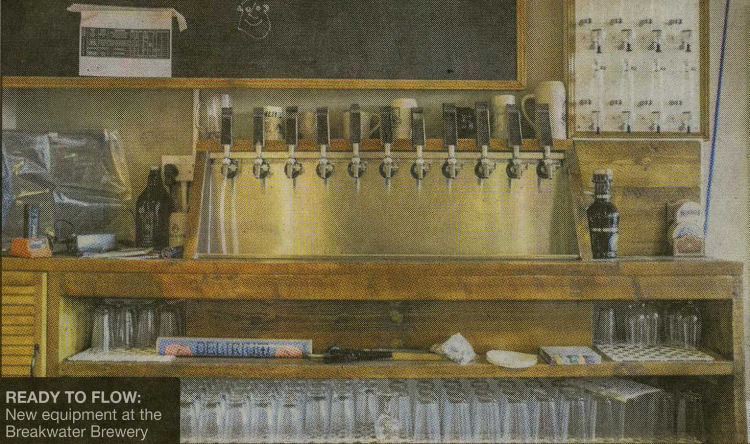 Breakwater Brewery serving equipment