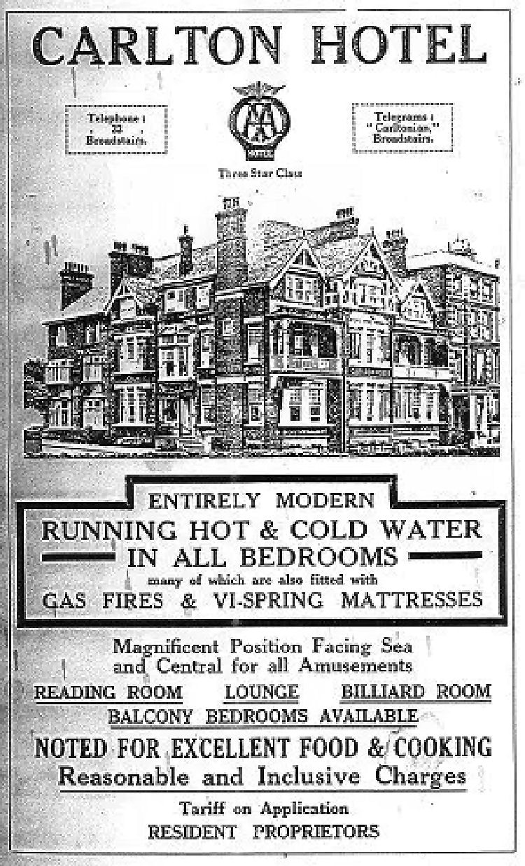 Carlton Hotel advert