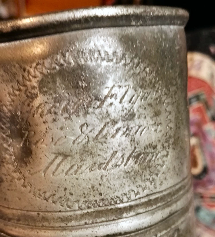 Rose and Crown pewter mug