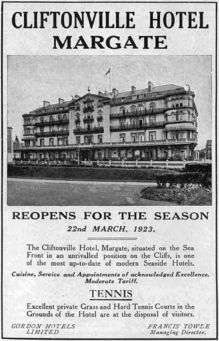 Cliftonville advert 1923