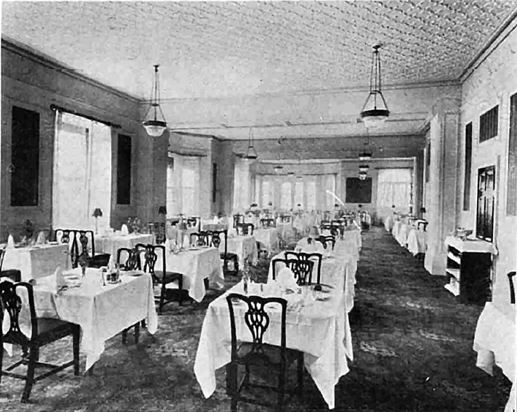 Cliftonville Hotel dining rooms 1914