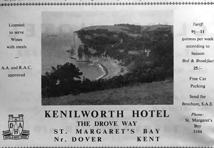 Kenilworth Hotel advert 1960s