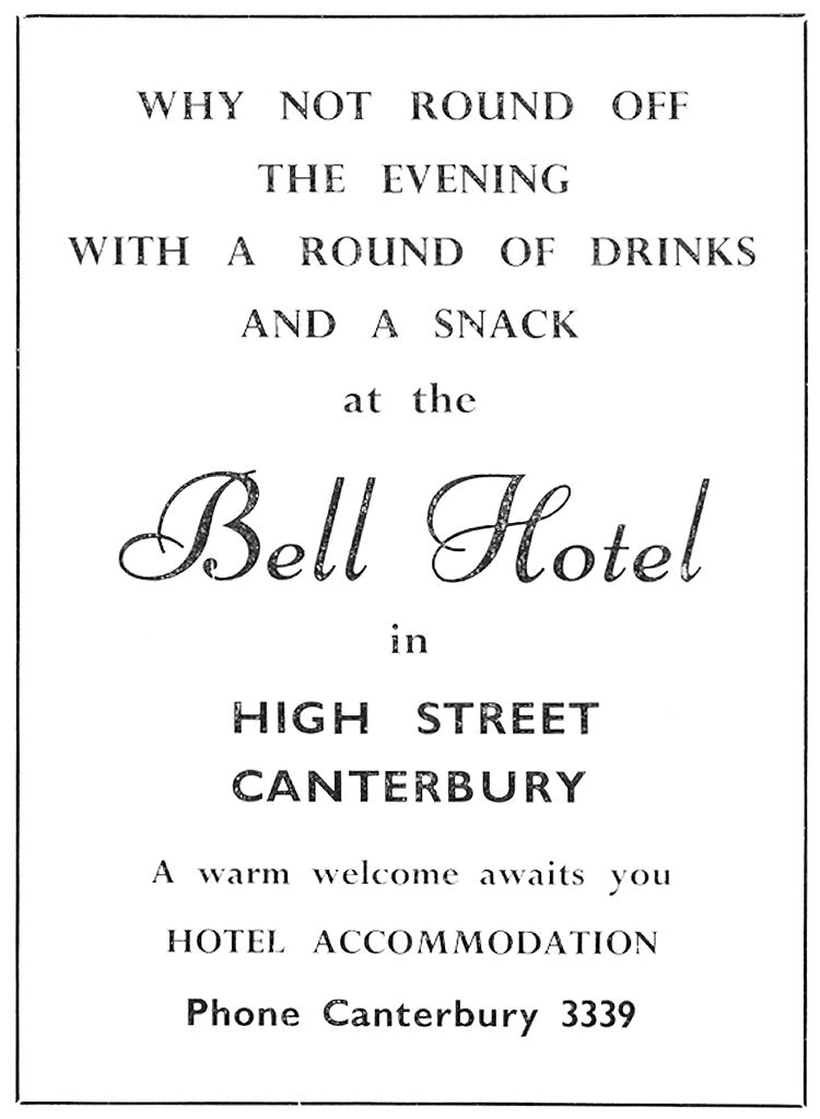 Bell Hotel advert 1963