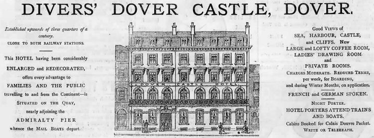 Dover Castle Hotel advert 1879
