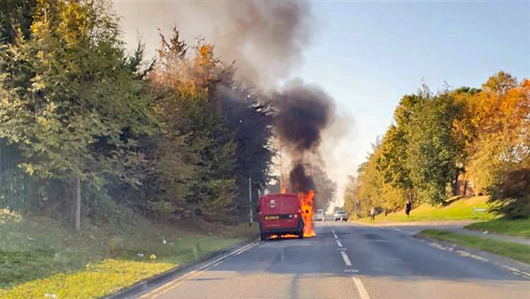 Fire outside Manor Hotel