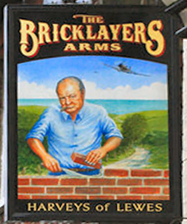 Bricklayer's Arms sign 2018