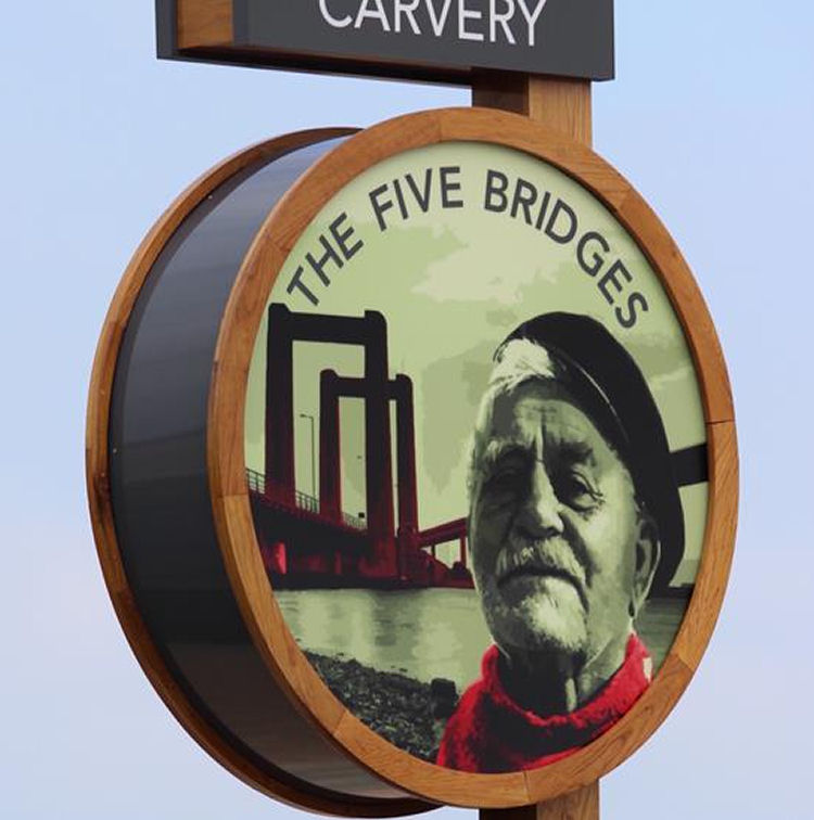 Five Bridges sign 2017
