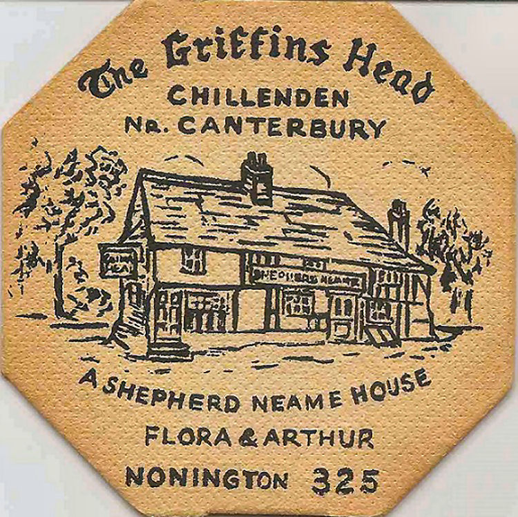 Griffin's Head beer mat 1955