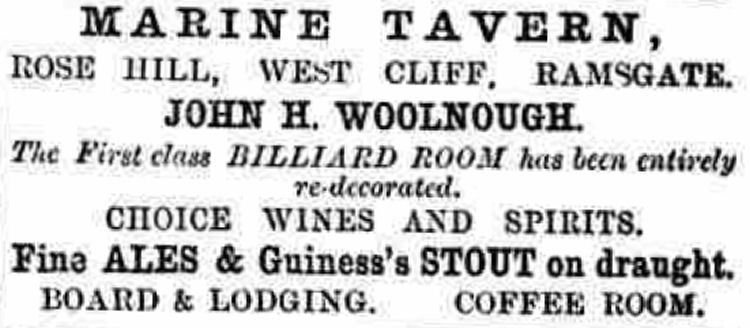 Marine Tavern advert 1860