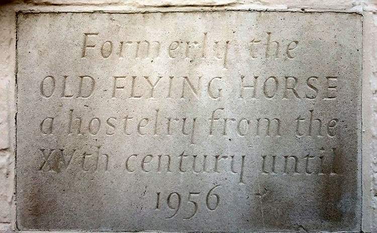 Old Flying Horse plaque