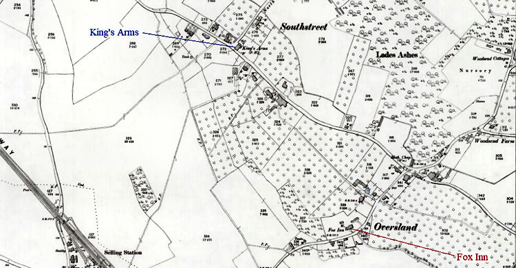 Boughton Under Blean map 1896