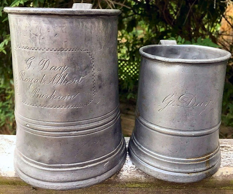 Royal Albert pewter mugs 1880