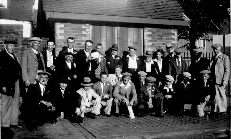 Bull regulars in back garden 1936