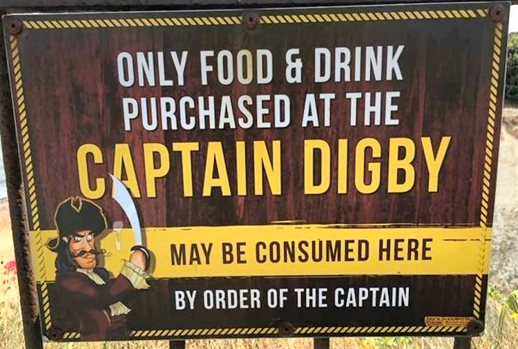 Captain Digby food sign 2019