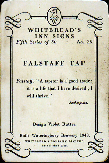 Falstaff Tap card 1955