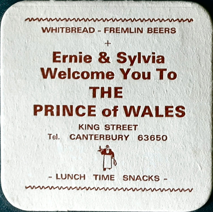 Prince of Wales beermat 1970s