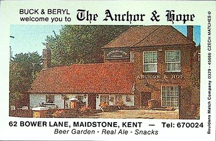 Anchor and Hope matchbox 1986