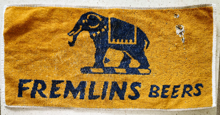 Fremlins beer towel 1980s