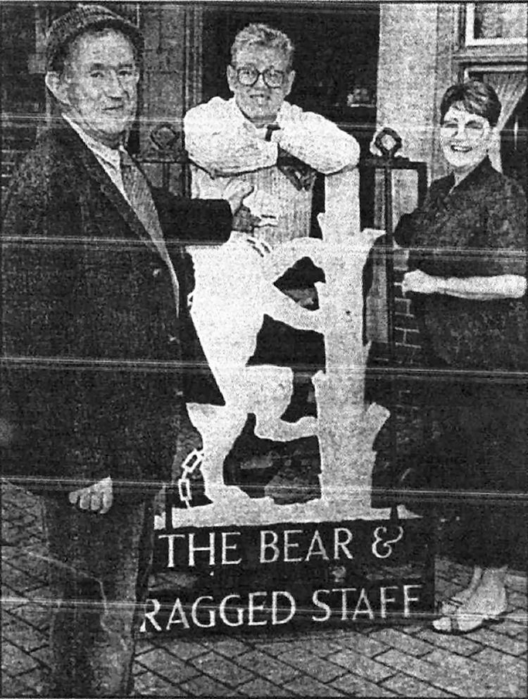 Bear and Ragged Staff sign