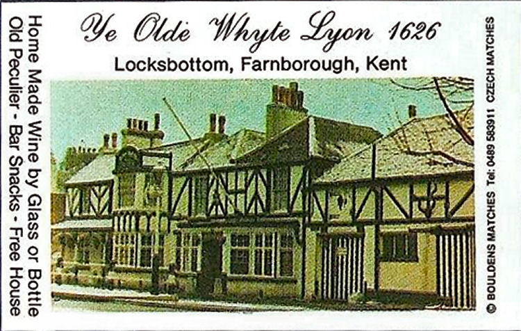 Ye Olde Whyte Lyon matchbox 1986