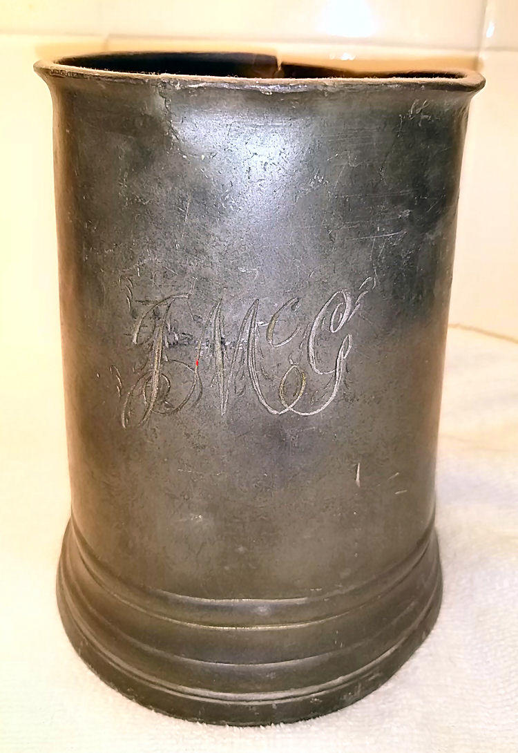 Brown Jug pewter tankard 1880s