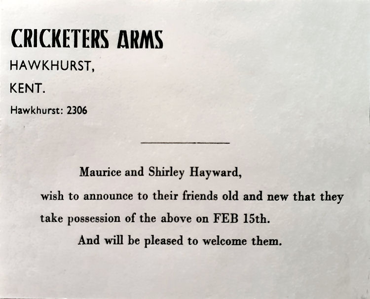 Cricketer's Arms card