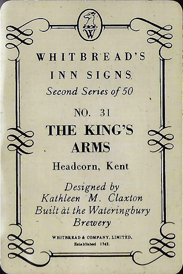 King's Arms card 1950