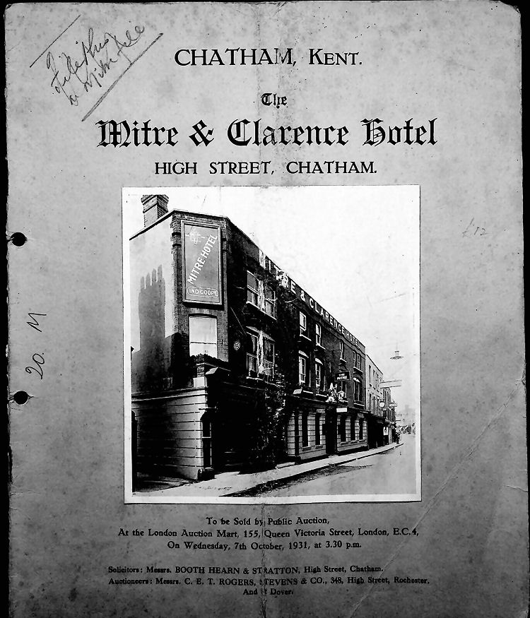 Mitre and Clarence Hotel sale 1931