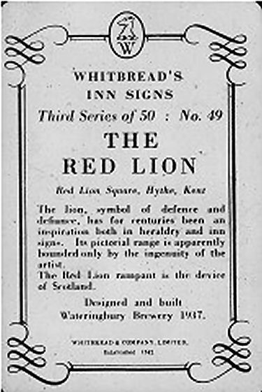 Red Lion card 1951