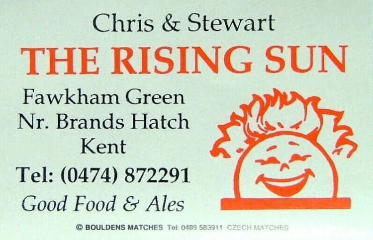 Rising Sun matchbox 1986