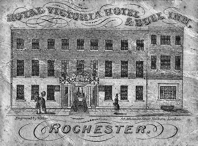 Royal Victoria and Bull Hotel engraving 1845