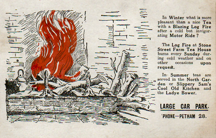 Slippery Sams advertising card 1931
