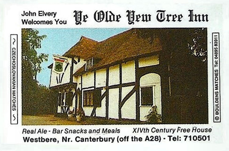 Ye Olde yew Tree matchbox 1987