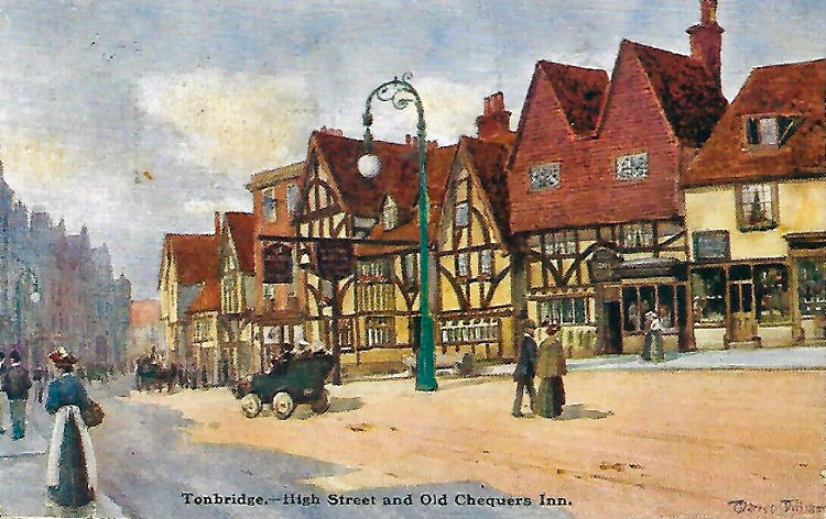 Ye Olde Chequers Inn painting 1908