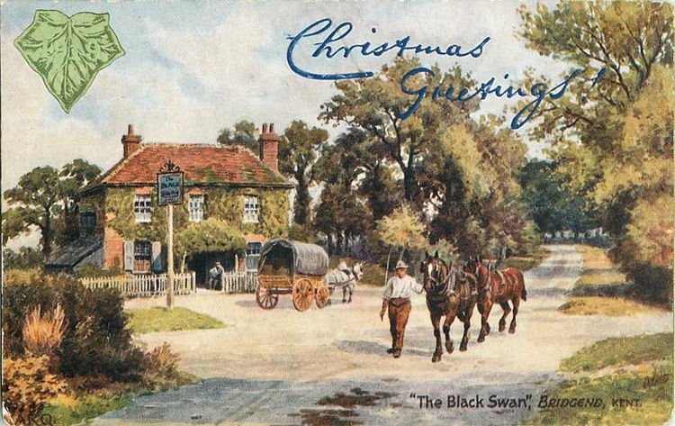 Black Swan Christmas Card 1919