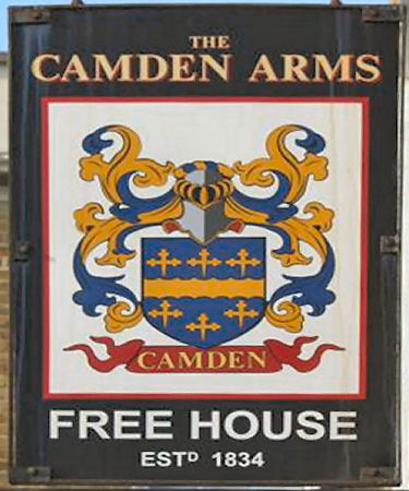 Camden Arms sign 2020