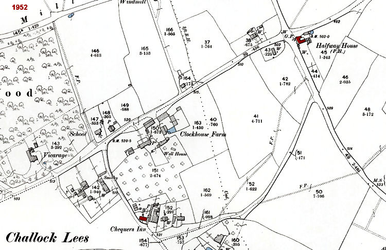 Challock map 1952