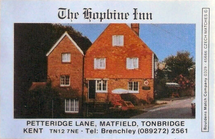 Hopbine Inn matchbox